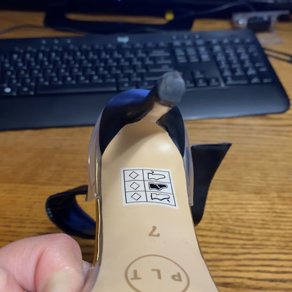 PLT clear shoes with black ankle strap - Picture 3 of 4